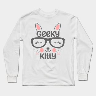 Geeky Kitty Long Sleeve T-Shirt